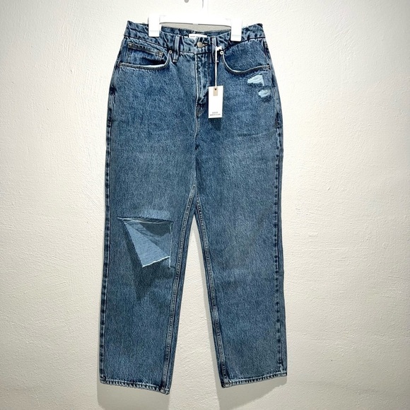 Good American Good 90s Duster Straight Leg Jeans - Picture 1 of 10
